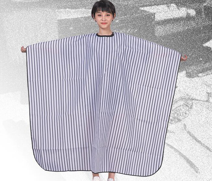 wholesale hair salon hairdressing capes black and white pinstripe adult haircut apron waterproof non-stick salon barber cape