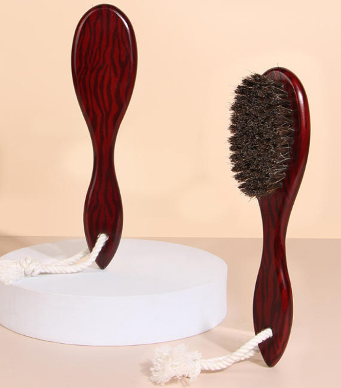 high quality custom logo wooden hair beard brush shaving brush for barber shop hair styling