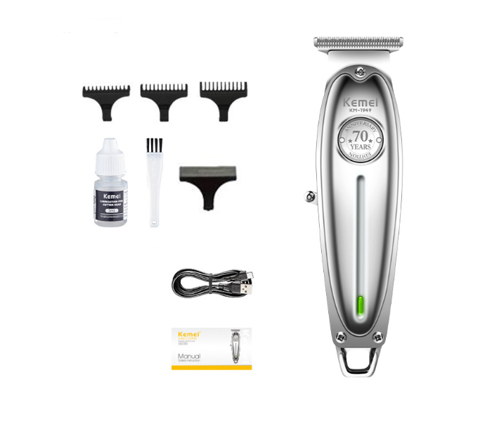 Kemei KM-1949 Professional hair Trimmer Fast Charging metal Men'S Hair Clipper Cordless Rechargeable Quiet
